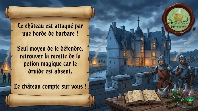 Présentation, escape game, La recette oubliée du druide perdu